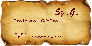 Szalontay Géza névjegykártya