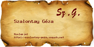 Szalontay Géza névjegykártya
